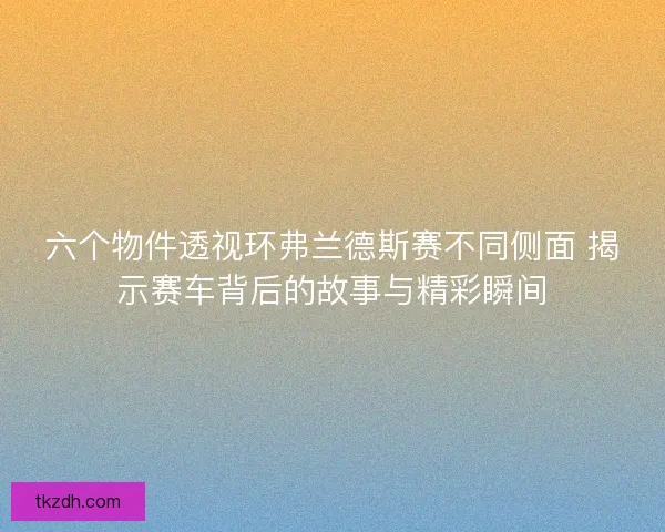 六个物件透视环弗兰德斯赛不同侧面 揭示赛车背后的故事与精彩瞬间