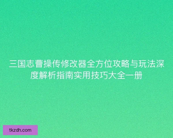 三国志曹操传修改器全方位攻略与玩法深度解析指南实用技巧大全一册