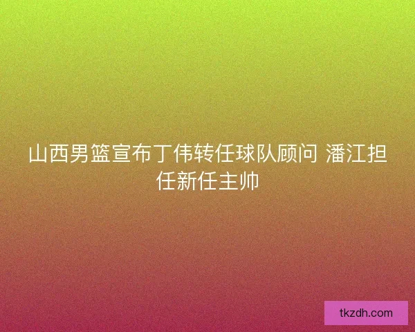 山西男篮宣布丁伟转任球队顾问 潘江担任新任主帅